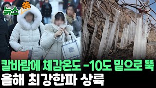 [뉴스쏙] 낮에도 '최강 추위' 서울 '체감 -12.6도' · 강원 산간 -17.9도…서쪽 대설, 빙판길 주의 / 연합뉴스TV (YonhapnewsTV)