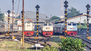 PASUKAN KERETA PAGI SIBUK PENUHI STASIUN UJUNG KOTA SURABAYA!! Berburu Kereta Api di Stasiun Semut