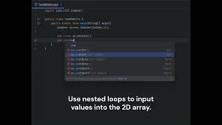 2D Array in Java | Input and Output using Nested Loops