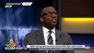Undisputed | Skip Bayless mocked": Wilder when wants rematch, blame "costume before fight too heavy"