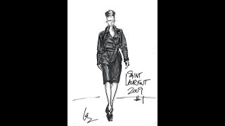 Rendering Black Leather: Saint Laurent Black Leather Dress