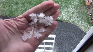 Ice Pellets Down Pour Thunder Storm