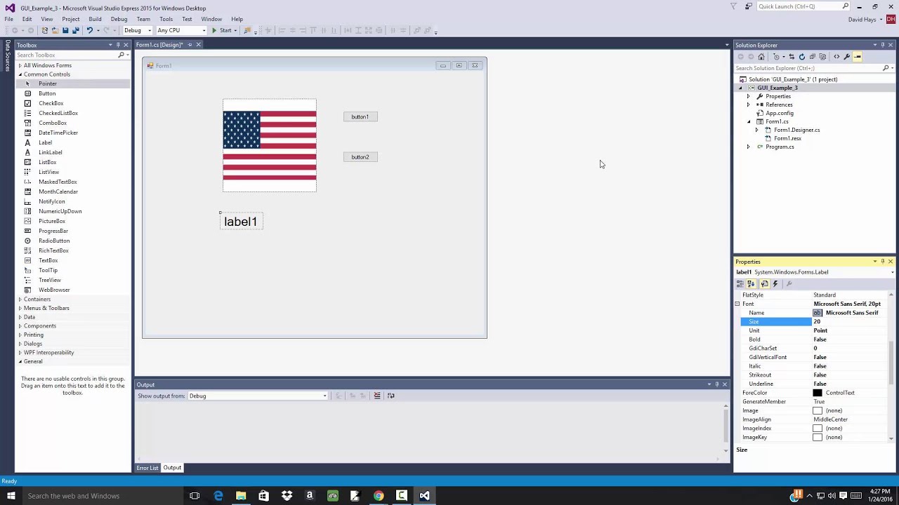 C Programming Visual Studio Gui Creation Coding Example Youtube