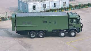 Static display of the Mercedes-Benz Arocs 8x8 off-road campervan