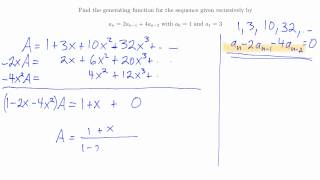 Generating Functions from Recurrence Relations