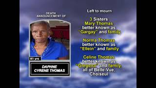 Daphne Cyrene Thomas ~ Long Obituary