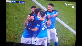 Zielinski scores penalty against Liverpool 1-0 Napoli vs Liverpool champions league