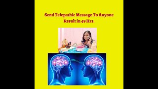 100 % Telepathy ✓✓ Send A  Telepathic Message - Get Proof                     Law Of Attraction