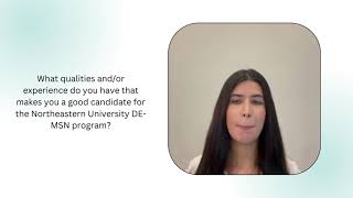 Northeastern Direct Entry Nursing Master's Program Application Video