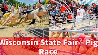 Pig Race | Wisconsin State Fair | பன்றிகள் ஓட்டப்பந்தயம் | அமெரிக்காவில் பொருட்காட்சி | Exhibition