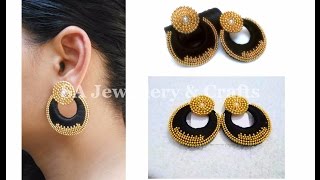 Designer Silk Thread Chandbali Earrings | DIY | Tutorial