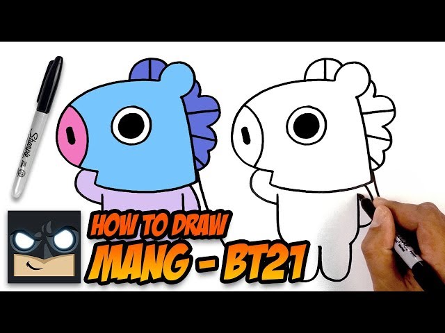 How To Draw Bt21 Mang Step By Step Tutorial For Beginners Videos