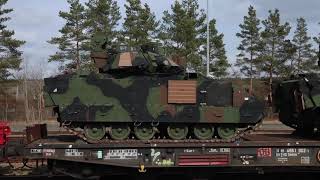 U.S. Army 3rd ID unloads new vehicles to Grafenwoehr