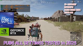 【PUBG:PC】Intel Core i7-10700KF RTX3070 All Settings FPS Test in 2025 【Traning Mode】#pubg #pc版pubg