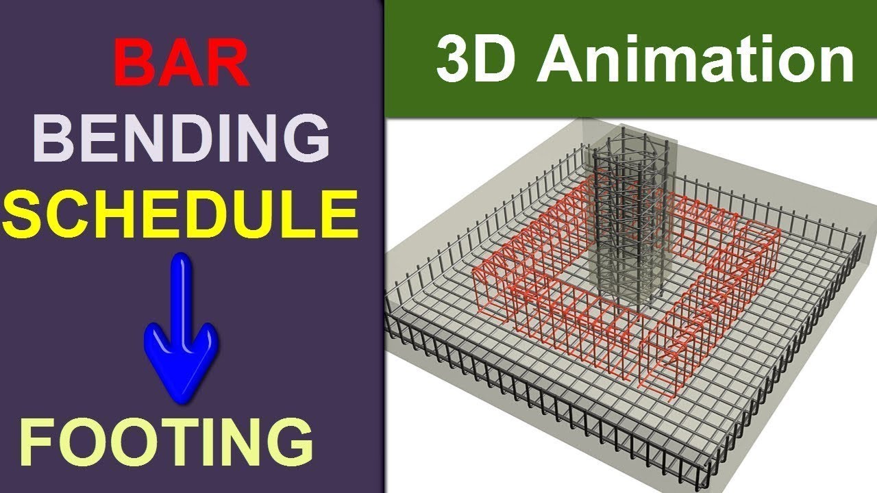 Bar Bending Schedule Of Footing With 3D Animation - YouTube