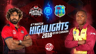 Highlights |   Montreal Tigers vs West Indies B  | 4 th Match  Highlights 2018 | GT20 Canada