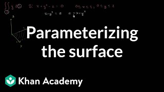 Surface integral ex2 part 1: Parameterizing the surface | Multivariable Calculus | Khan Academy