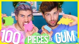 100 PIECES OF GUM CHALLENGE!