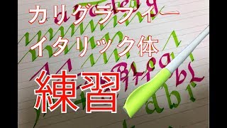 【カリグラフィー 】イタリック体の小文字をパラレルペン で練習