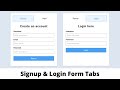 Create Tab Based Signup + Login Form using HTML, CSS & JavaScript | Responsive Form