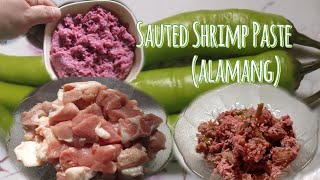 Making Sauted Shrimp Paste w/pork (Ginisang alamang) in my simple way❤️##budget recipe.