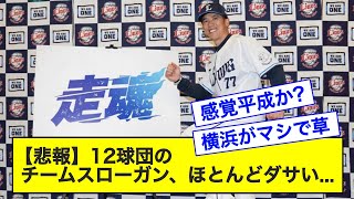 【悲報】12球団のチームスローガン、ほとんどダサい...【なんJ反応】