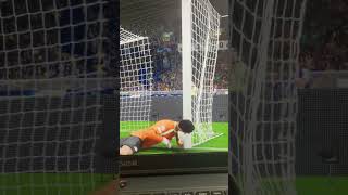 Thibaut Courtois got hit in the goal post | FIFA 23 #game #gaming #fifa23