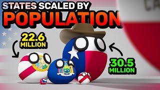 U.S. STATES SCALED BY POPULATION | Countryballs Animation