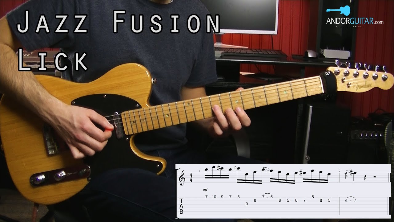 Jazz Fusion Guitar Lick A Dorian Youtube