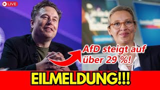 🚨VOR 1 MINUTE!🚨 Elon Musk gratuliert Alice Weidel: AfD im schnellen Aufwärtstrend!