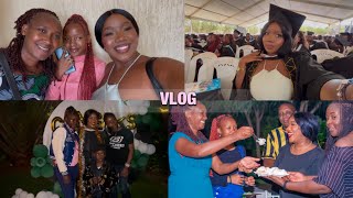 GRADUATION VLOG 3: the one that i actually graduated 🥳👩🏾‍🎓, grad day and celebration with family.