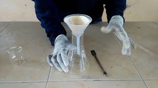 separating insoluble solid liquid mixture by filtration