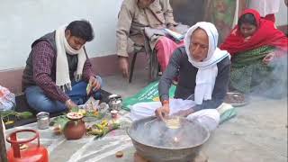 🙏 बाबू जी की श्राद्ध कर्म और ब्रह्मभोज में हुआ पूरा घर सम्मलित 🙏🏻