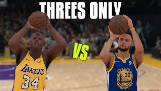 Can Shaquille O'Neal Beat Stephen Curry Only Shooting Threes? | NBA 2K18 Challenge |