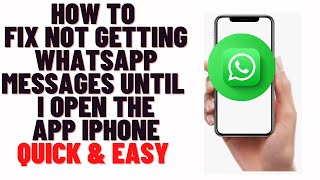how to fix not getting whatsapp notifications unlesss open app on iphone