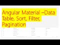 Angular Material Data Table: Sort, Filter, Paginate Tutorial