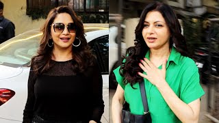 Madhuri Dixit and Bhagyashree Stuns Outside At Salon in Juhu