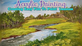 Easy Landscape Painting -- Acrylics Painting Made Easy!
