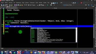 Delphi 20 StringGrid / 5 Click Cells Update