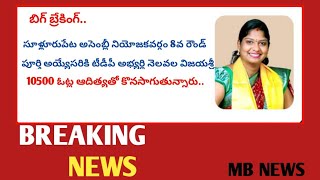 NYP (MB News) 8వ రౌండ్ పూర్తి అయ్యేసరికి టీడీపీ అభ్యర్థి నెలవల విజయశ్రీ 10500 ఓట్ల ఆదిక్యత