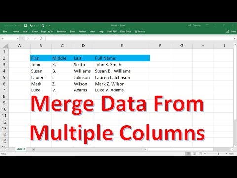 How to Merge Data From Multiple Columns Using TextJoin & Concatenate Functions Excel