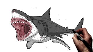 How To Draw Megalodon | Step By Step | Jurassic World