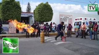 Realiza Protección Civil y Bomberos exhibición de prevención y cómo actuar en caso de fuga de gas