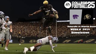 EA College Football 25 Colorado vs Kansas State Week 6 Sim 2024 Full 15 Minute Quarters Game Play