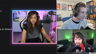 Pokimane drops something | Destiny On Schooled Cheaters | X gets into a chase