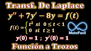 Ecuación diferencial con FUNCIÓN A TROZOS, usando Transformada de LAPLACE