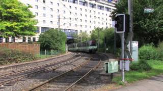 Die Linie 66 der Bonner Straßenbahn, mit historischen Szenen. Trams in Bonn-Germany.