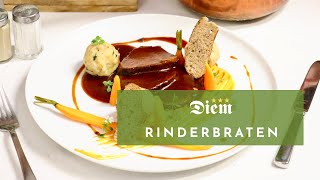 Rinderbraten anrichten