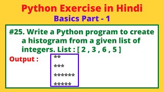 #25 WAP to create a Histogram from a given List of Items in Python | Python Practice