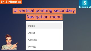 semantic ui vertical pointing secondary menu|pointing secondary menu|vertical menu styles